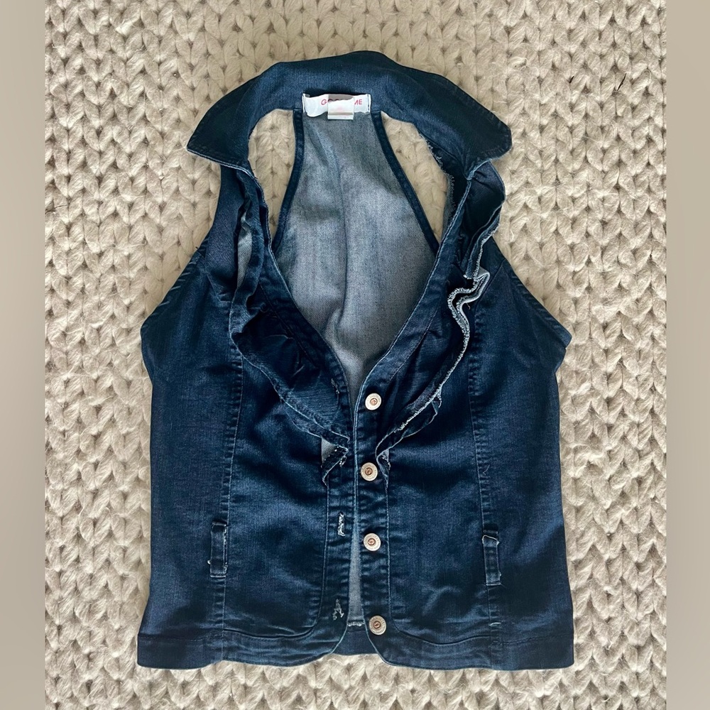 Denim Ruffle Vest